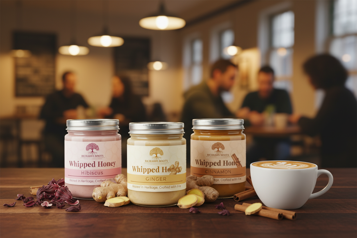 All Three Honey Jars in Coffee Shop